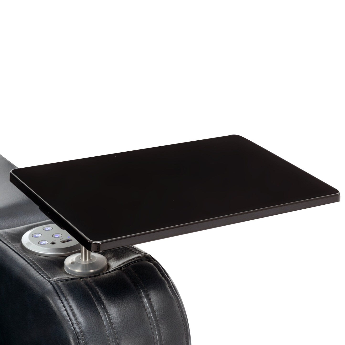 Fauteuil inclinable électrique avec porte-gobelet rafraîchissant, haut-parleur Bluetooth, lumières LED, ports USB, plateau et rangement dissimulé