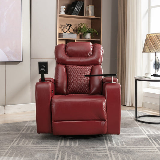 Fauteuil inclinable électrique individuel, fauteuil inclinable home cinéma avec tablette, support pour téléphone, porte-gobelet, port USB, rangement dissimulé pour les accoudoirs