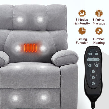Fauteuils inclinables électriques à télécommande avec porte-gobelets dissimulés et massage thermique