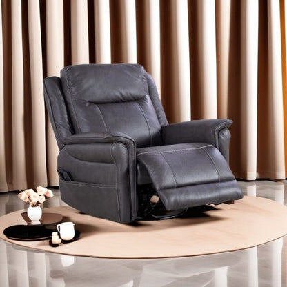 Fauteuil inclinable pivotant et électrique avec moteur OKIN, 8 points de vibration, chauffage lombaire, repose-pieds extensible, inclinaison infinie