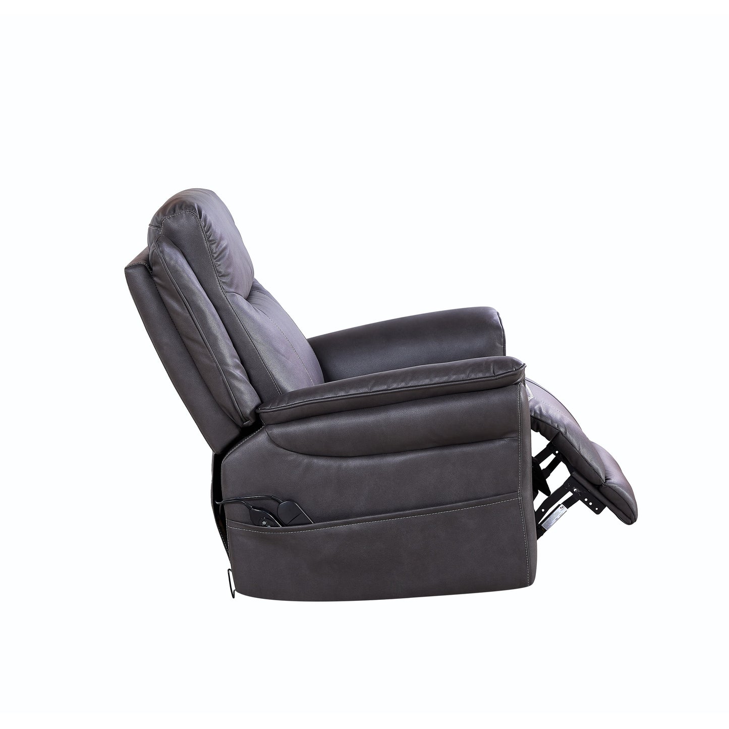 Fauteuil inclinable pivotant et électrique avec moteur OKIN, 8 points de vibration, chauffage lombaire, repose-pieds extensible, inclinaison infinie