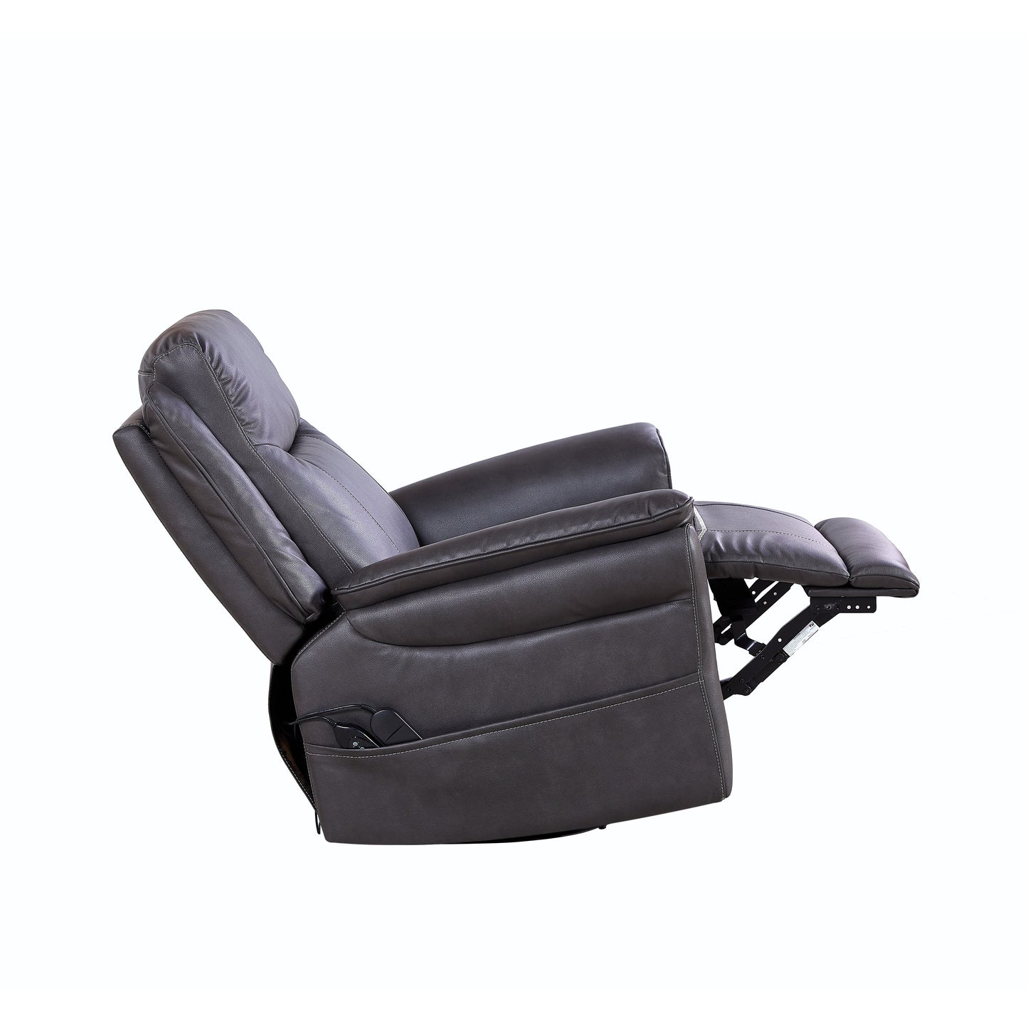 Fauteuil inclinable pivotant et électrique avec moteur OKIN, 8 points de vibration, chauffage lombaire, repose-pieds extensible, inclinaison infinie