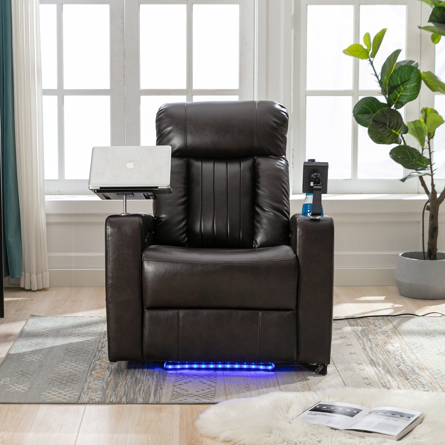 Fauteuil inclinable électrique haut de gamme avec accoudoirs de rangement