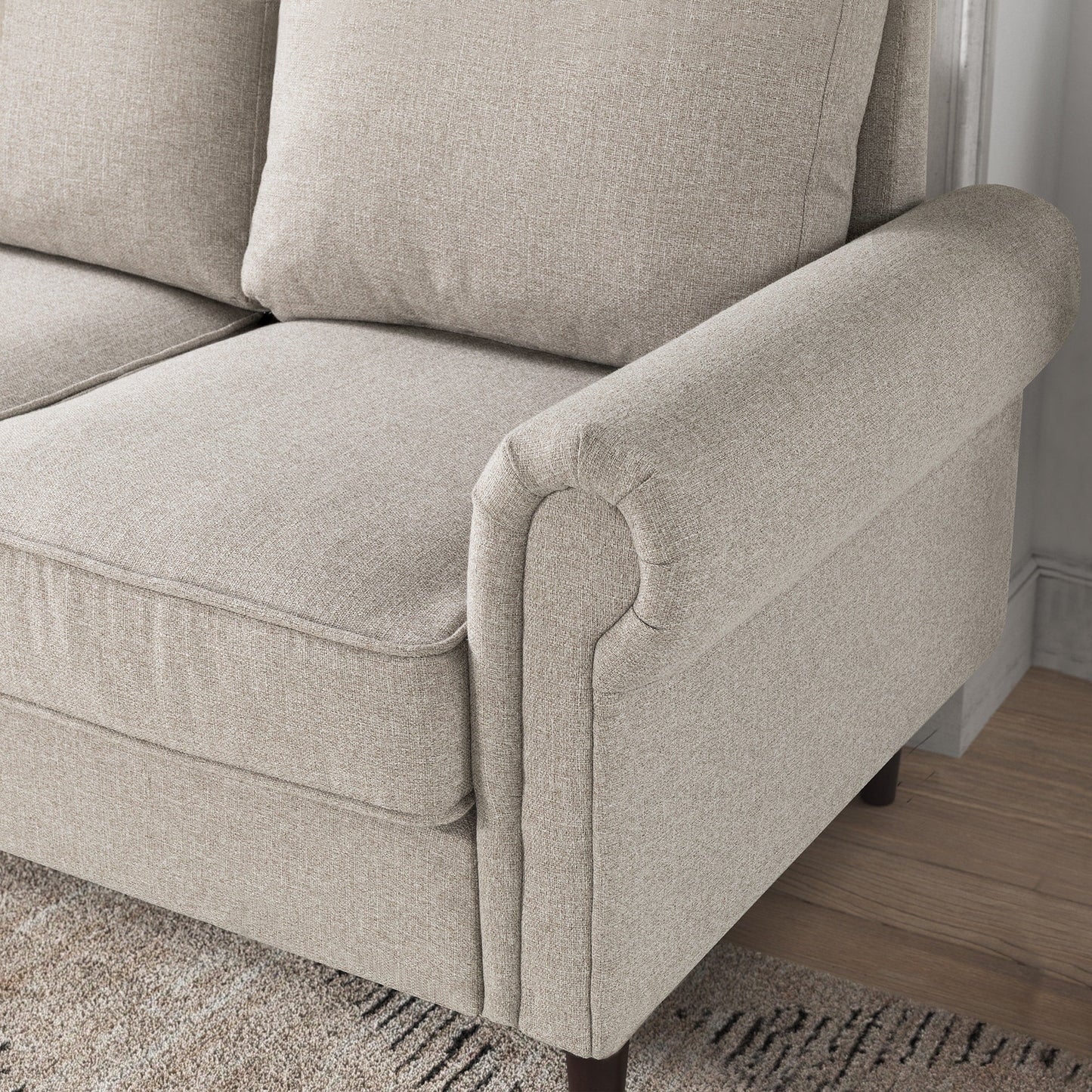 Priage par ZINUS Canapé Madison rembourré beige avoine