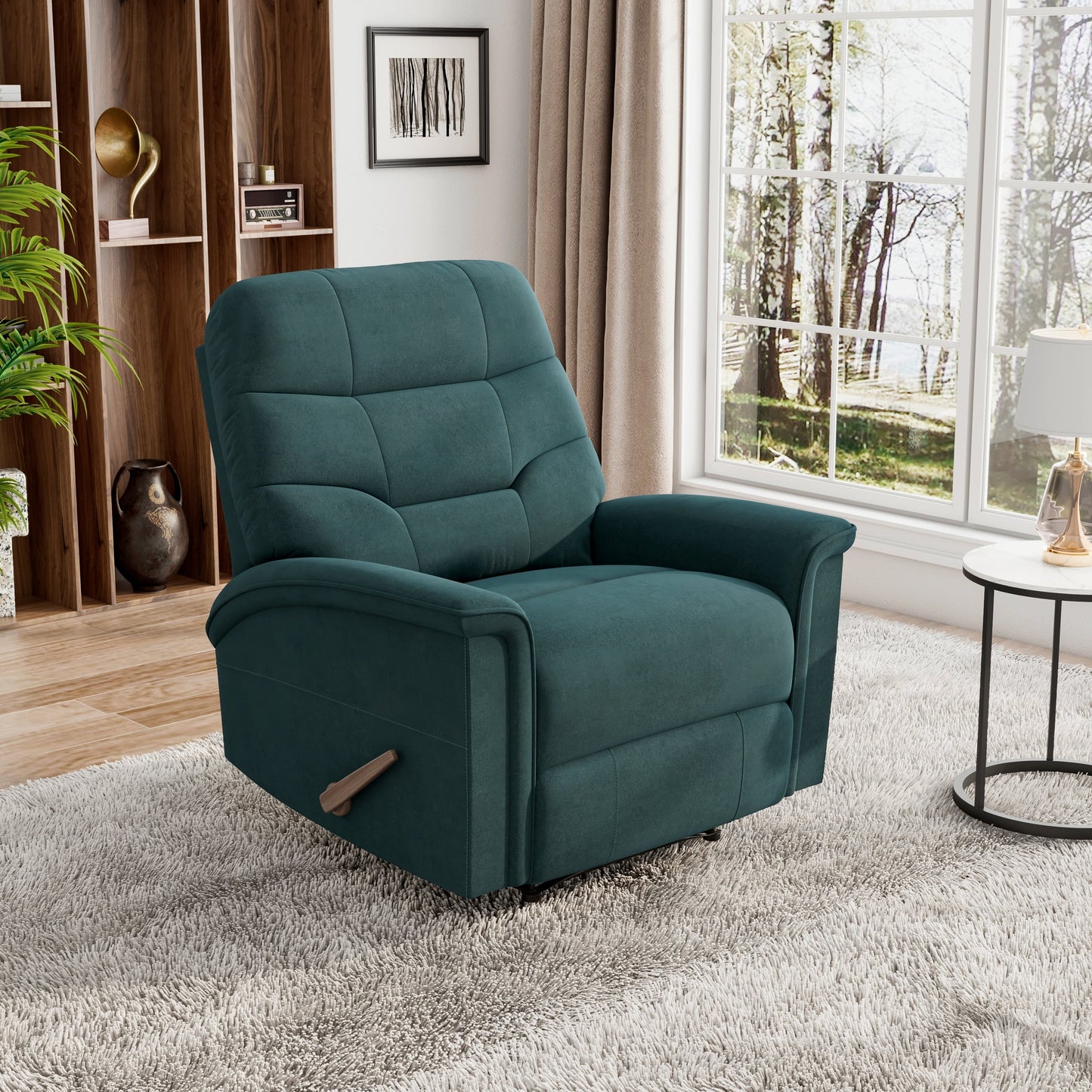 Fauteuil inclinable mural ProLounger Beck en microfibre bleu moyen