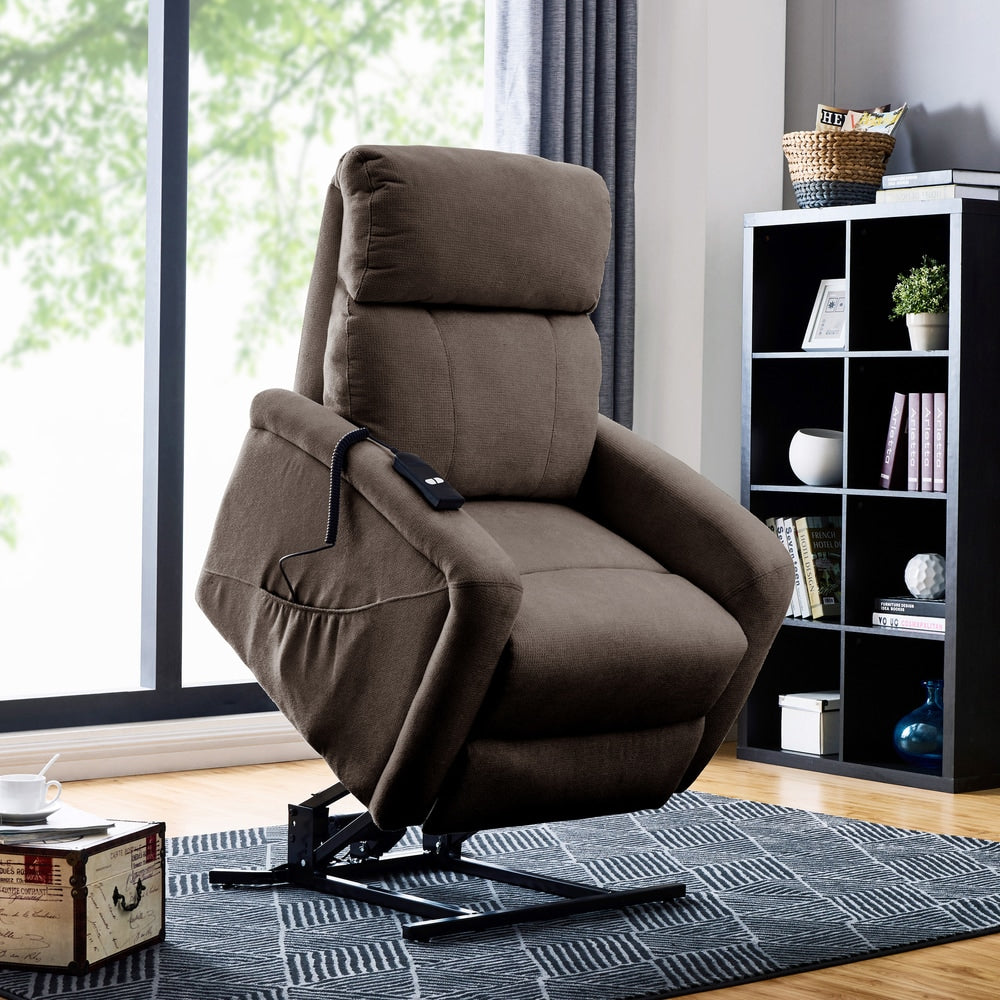Fauteuil inclinable et releveur électrique Jessie Brown Chenille de Copper Grove