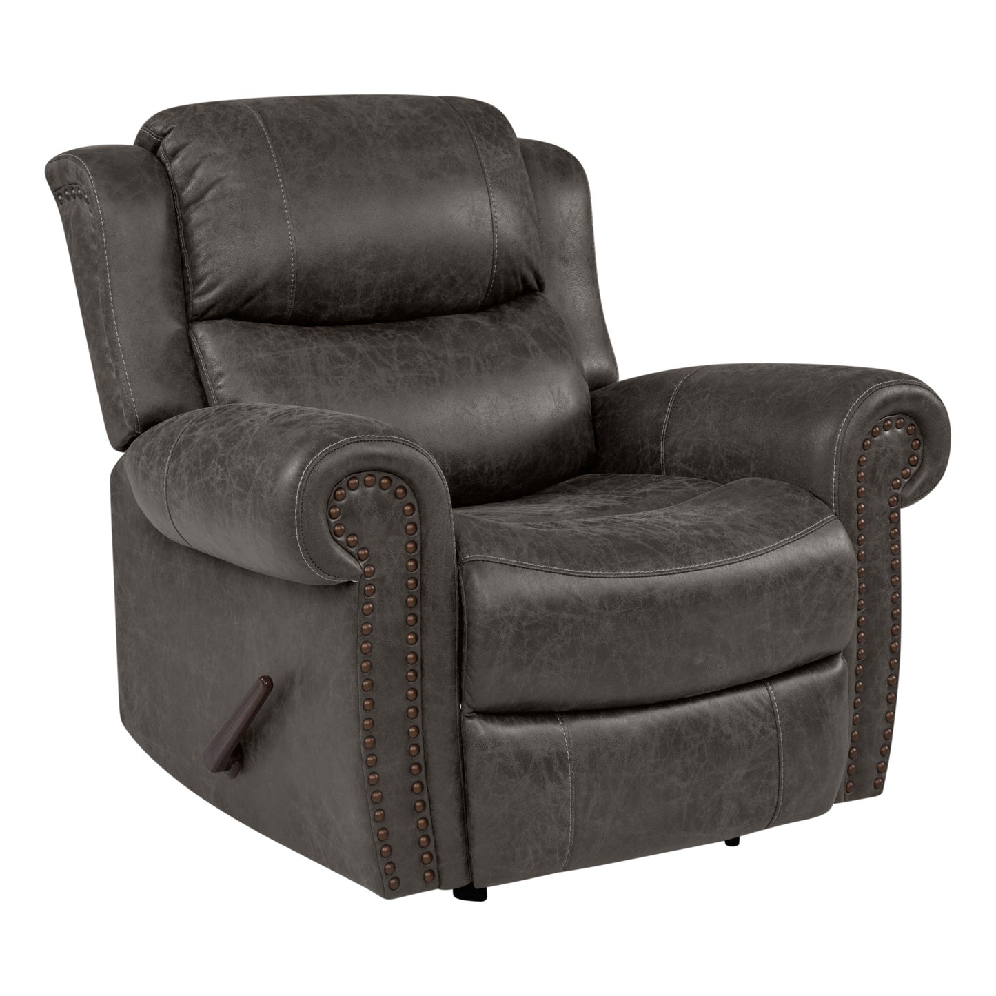 Fauteuil inclinable à bascule extra large Copper Grove Dilsen avec accoudoirs roulés