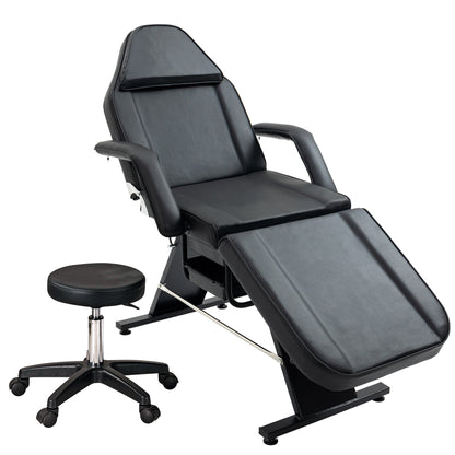 Fauteuil de massage professionnel pour salon de spa, lit pliable avec tabouret hydraulique réglable