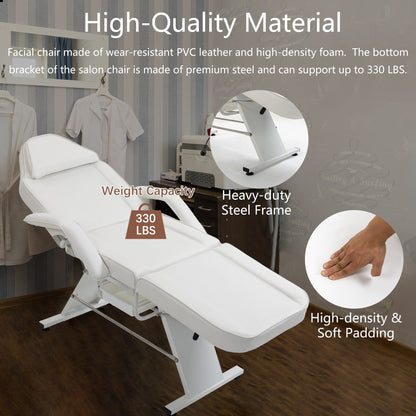 Fauteuil de massage professionnel pour salon de spa, lit pliable avec tabouret hydraulique réglable
