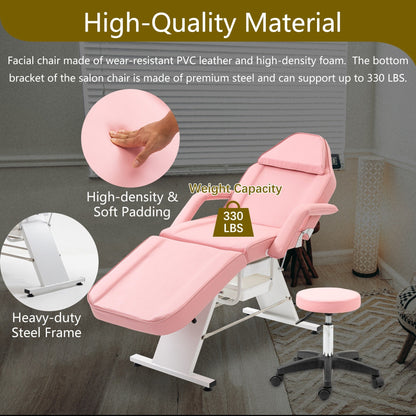 Fauteuil de massage professionnel pour salon de spa, lit pliable avec tabouret hydraulique réglable