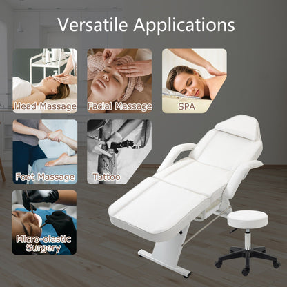 Fauteuil de massage professionnel pour salon de spa, lit pliable avec tabouret hydraulique réglable