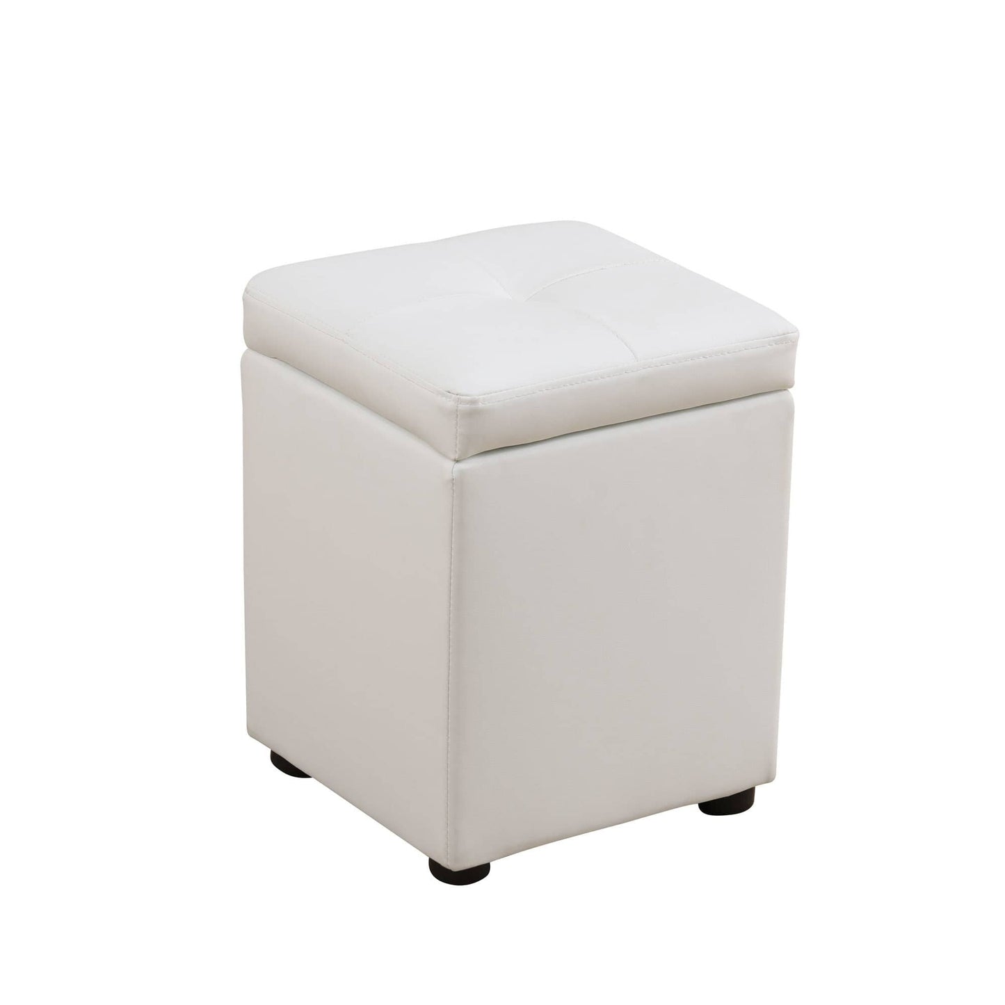 Tabouret haut carré de salon en cuir blanc pur à motif griffoirs de chat