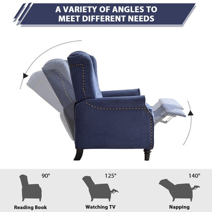 Fauteuil inclinable avec dossier capitonné et pieds en bois