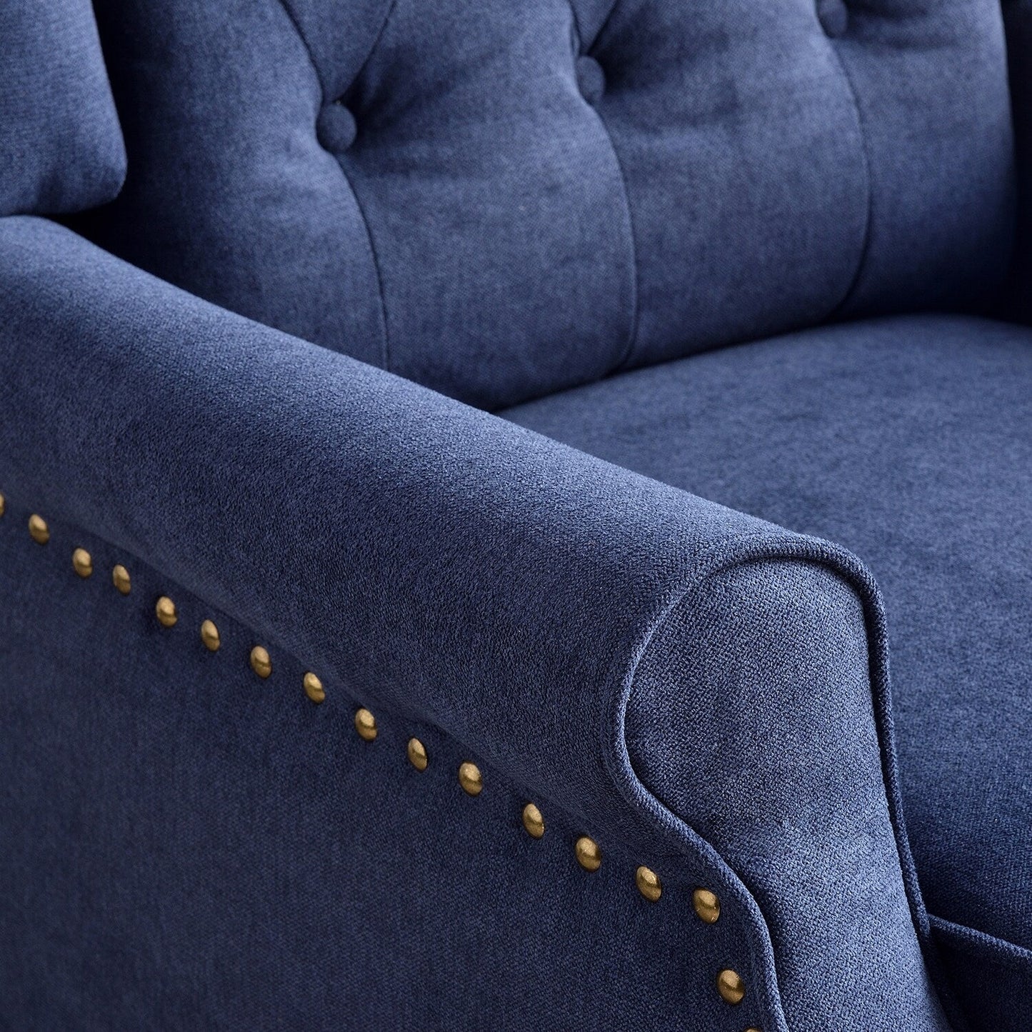 Fauteuil inclinable avec dossier capitonné et pieds en bois