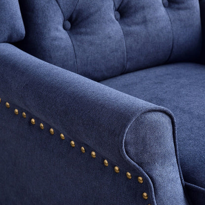 Fauteuil inclinable avec dossier capitonné et pieds en bois