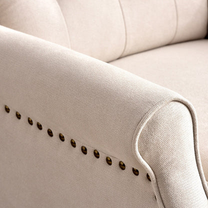 Fauteuil inclinable avec dossier capitonné et pieds en bois