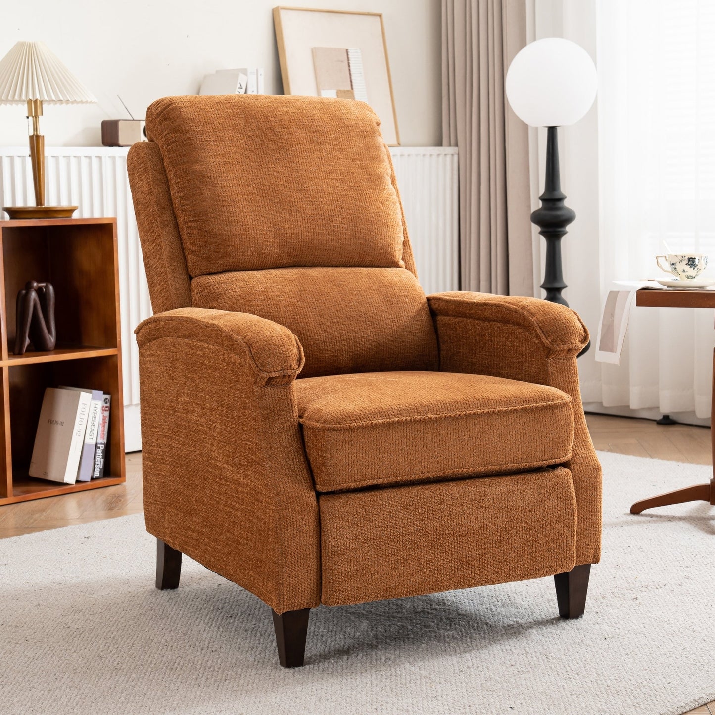 Fauteuil inclinable rembourré avec dossier épais et coussin d'assise