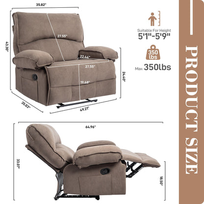 Fauteuil inclinable à dossier relevable avec coussin de massage et siège large