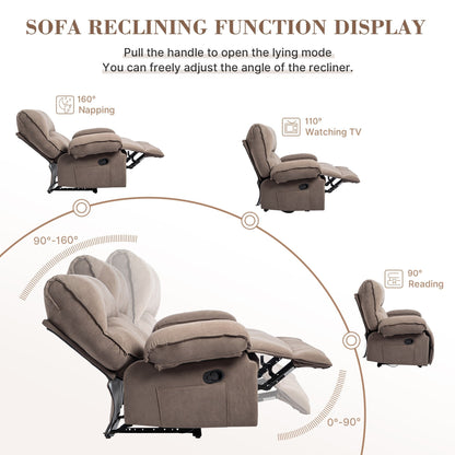 Fauteuil inclinable à dossier relevable avec coussin de massage et siège large
