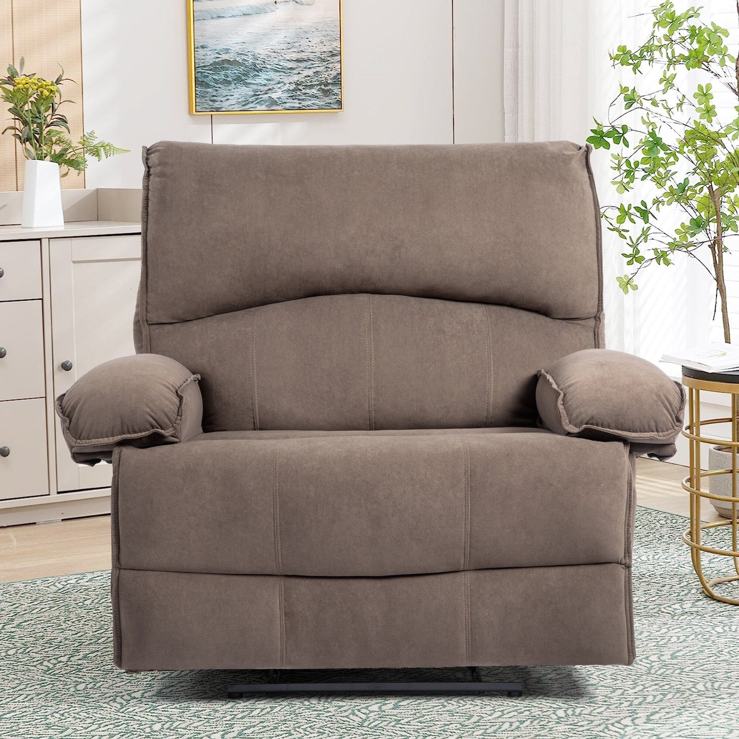 Fauteuil inclinable à dossier relevable avec coussin de massage et siège large