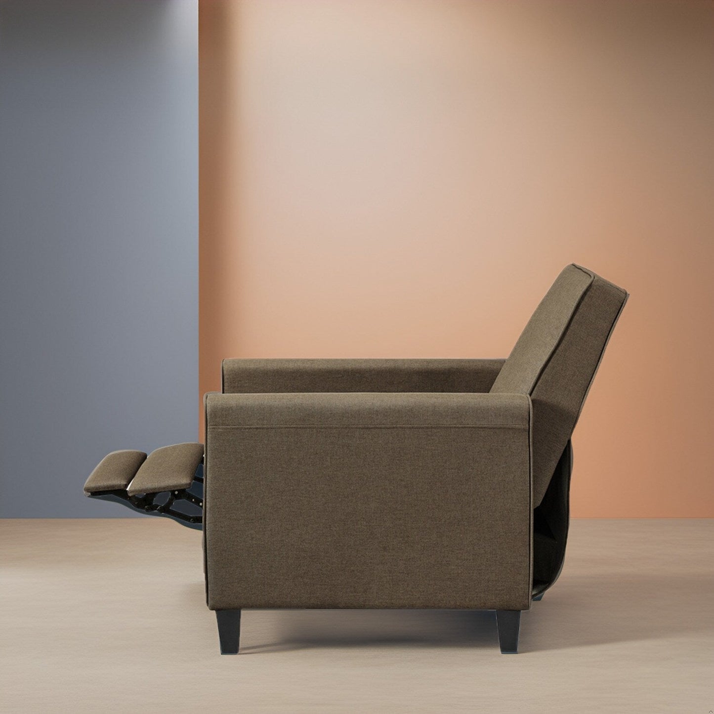 Fauteuil inclinable à dossier bas pour cinéma maison - Fauteuil inclinable compact avec accoudoirs et repose-pieds réglable, idéal pour les petits espaces