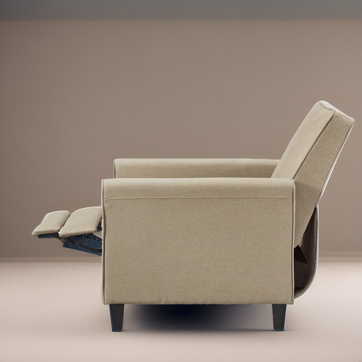 Fauteuil inclinable à dossier bas pour cinéma maison - Fauteuil inclinable compact avec accoudoirs et repose-pieds réglable, idéal pour les petits espaces