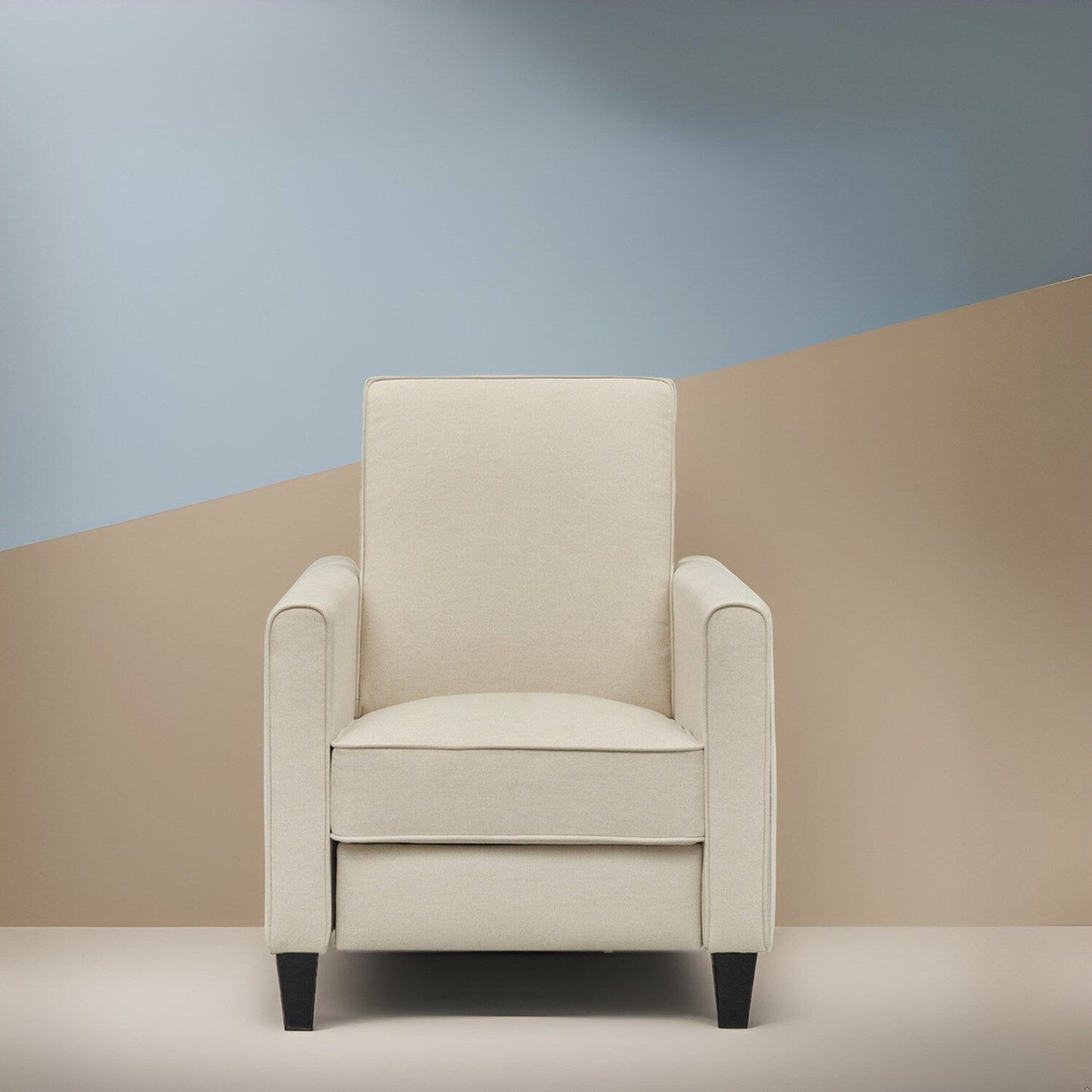 Fauteuil inclinable à dossier bas pour cinéma maison - Fauteuil inclinable compact avec accoudoirs et repose-pieds réglable, idéal pour les petits espaces