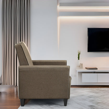 Fauteuil inclinable à dossier bas pour cinéma maison - Fauteuil inclinable compact avec accoudoirs et repose-pieds réglable, idéal pour les petits espaces