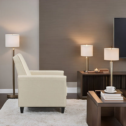 Fauteuil inclinable à dossier bas pour cinéma maison - Fauteuil inclinable compact avec accoudoirs et repose-pieds réglable, idéal pour les petits espaces