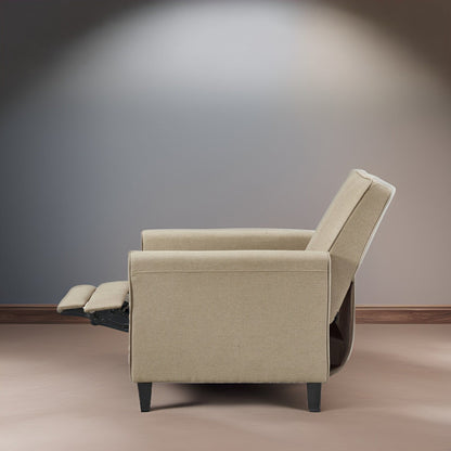 Fauteuil inclinable à dossier bas pour cinéma maison - Fauteuil inclinable compact avec accoudoirs et repose-pieds réglable, idéal pour les petits espaces
