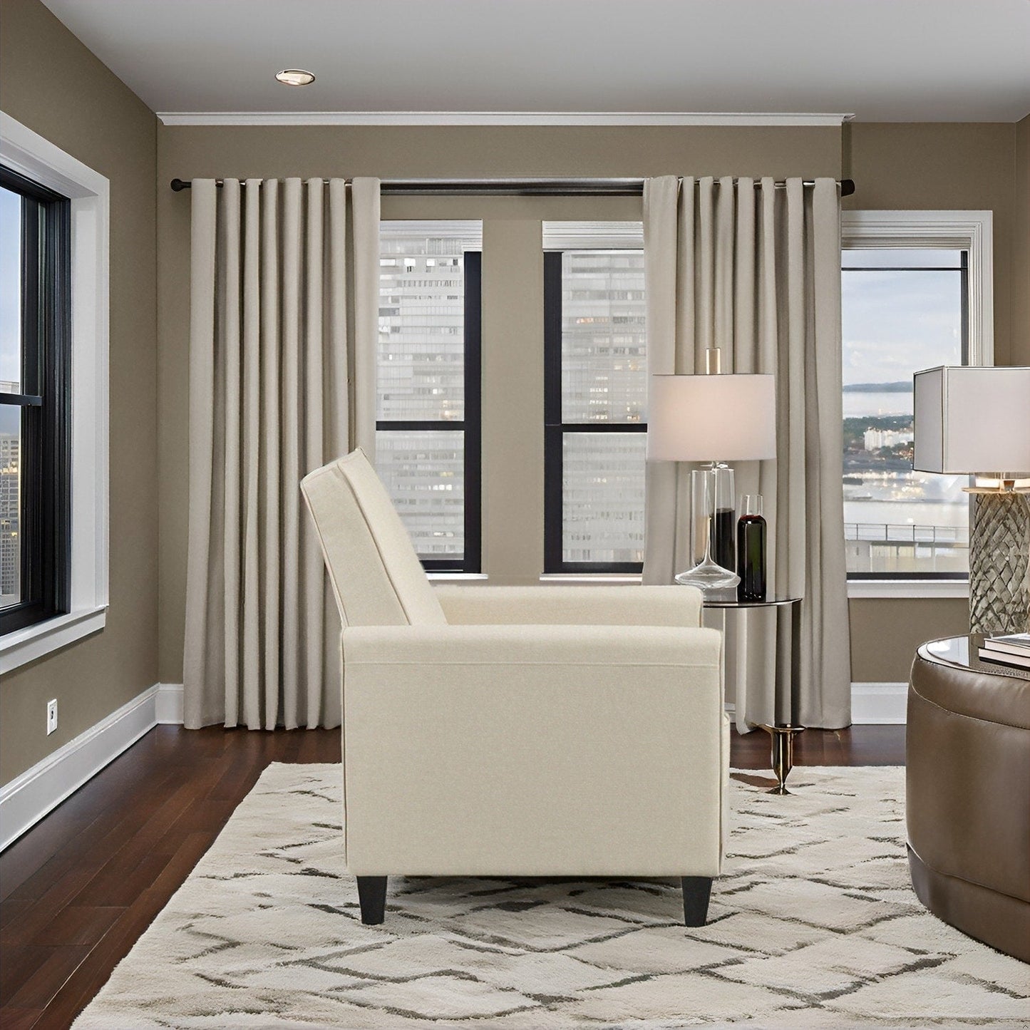 Fauteuil inclinable à dossier bas pour cinéma maison - Fauteuil inclinable compact avec accoudoirs et repose-pieds réglable, idéal pour les petits espaces