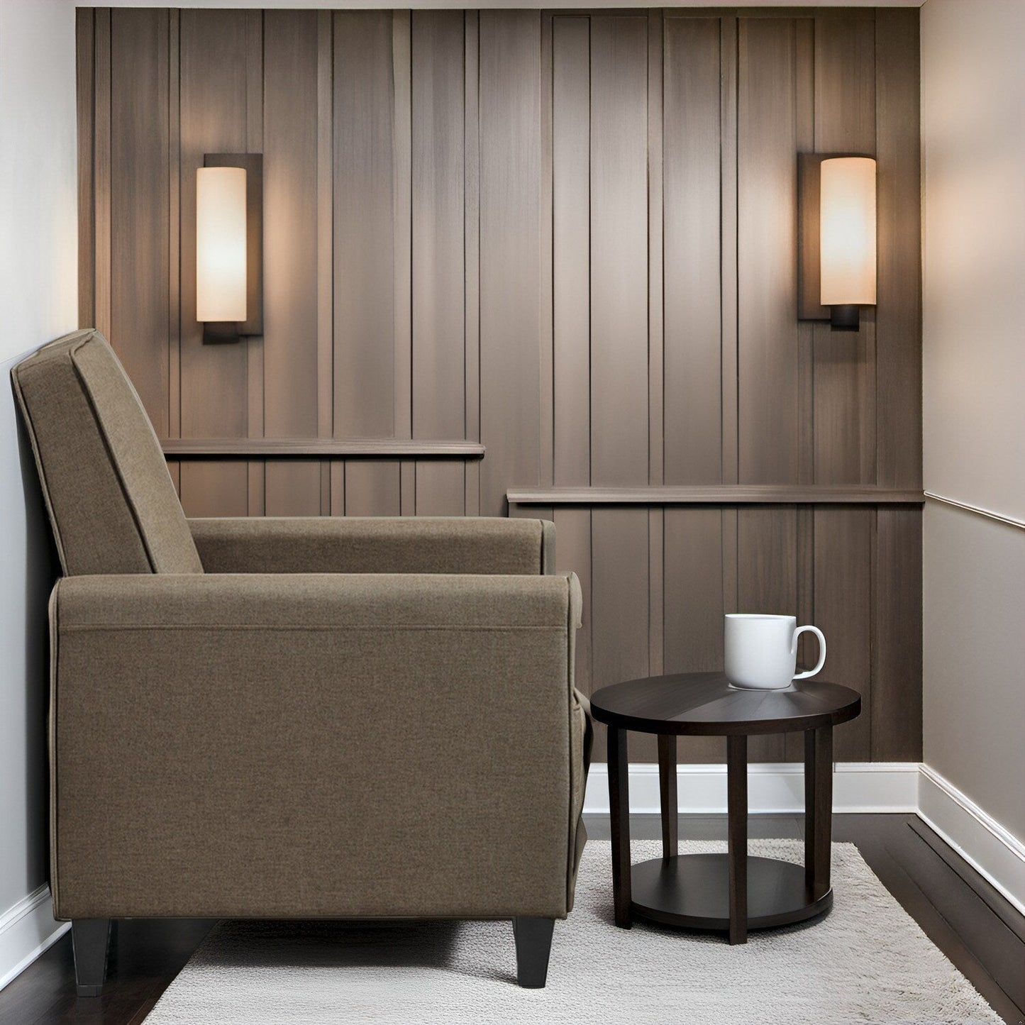 Fauteuil inclinable à dossier bas pour cinéma maison - Fauteuil inclinable compact avec accoudoirs et repose-pieds réglable, idéal pour les petits espaces