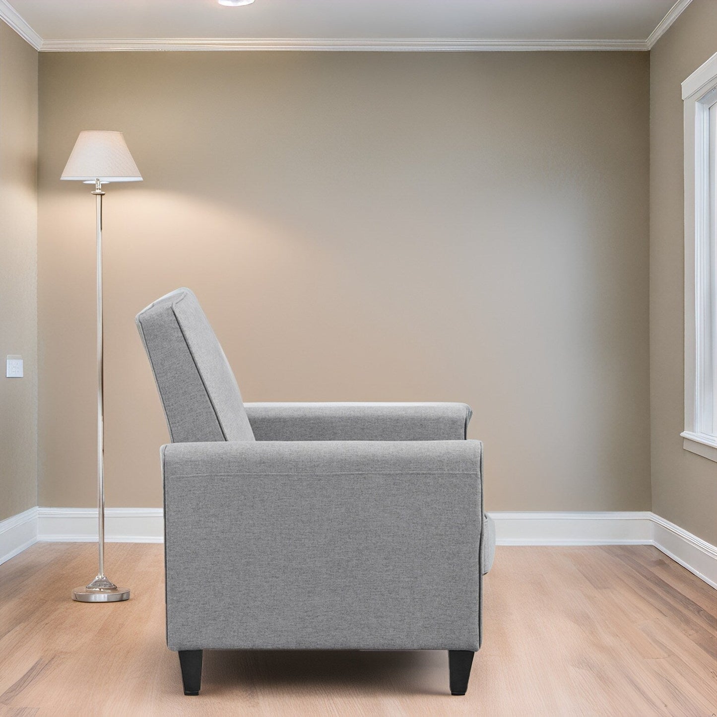 Fauteuil inclinable à dossier bas pour cinéma maison - Fauteuil inclinable compact avec accoudoirs et repose-pieds réglable, idéal pour les petits espaces