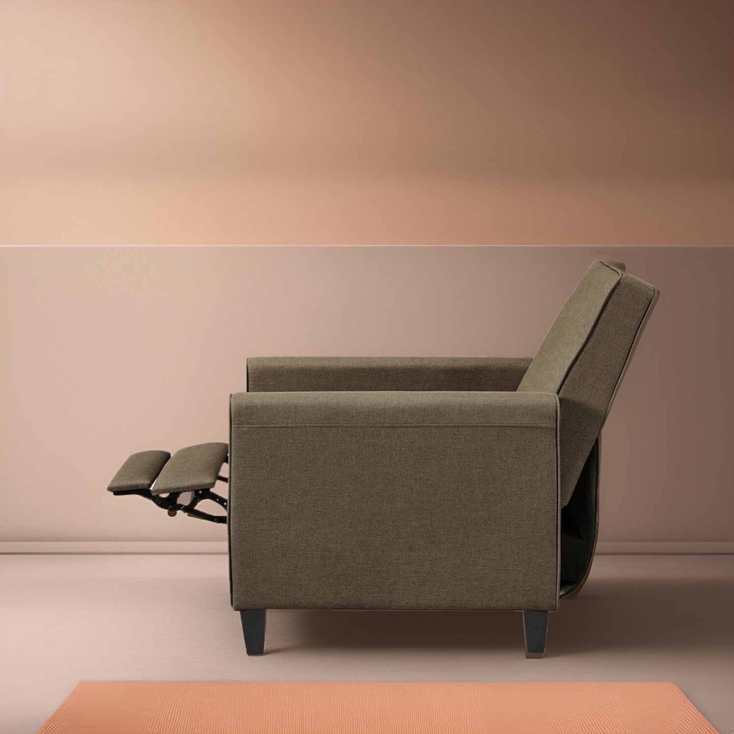 Fauteuil inclinable à dossier bas pour cinéma maison - Fauteuil inclinable compact avec accoudoirs et repose-pieds réglable, idéal pour les petits espaces