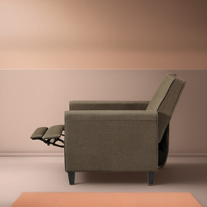 Fauteuil inclinable à dossier bas pour cinéma maison - Fauteuil inclinable compact avec accoudoirs et repose-pieds réglable, idéal pour les petits espaces