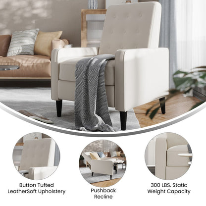 Fauteuil inclinable à dossier capitonné