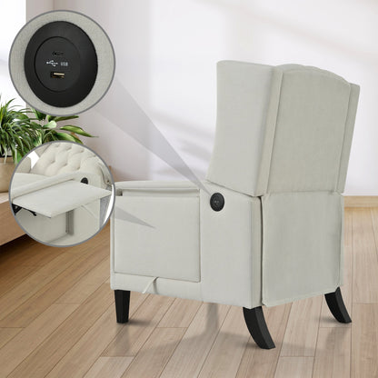 Fauteuil inclinable avec table d'appoint pliable et ports USB