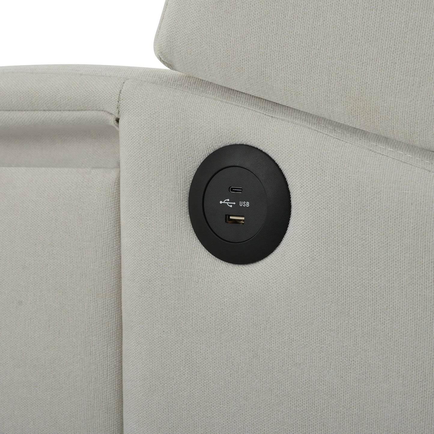 Fauteuil inclinable avec table d'appoint pliable et ports USB