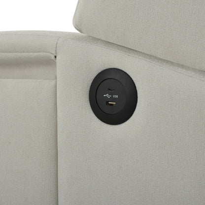 Fauteuil inclinable avec table d'appoint pliable et ports USB