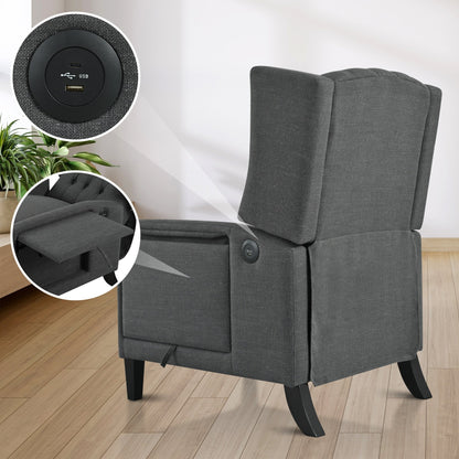 Fauteuil inclinable avec table d'appoint pliable et ports USB