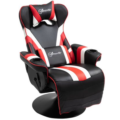 Fauteuil inclinable d'ordinateur de style course avec support lombaire