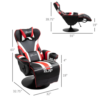Fauteuil inclinable d'ordinateur de style course avec support lombaire