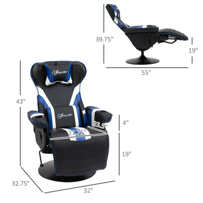 Fauteuil inclinable d'ordinateur de style course avec support lombaire