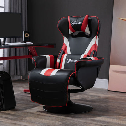 Fauteuil inclinable d'ordinateur de style course avec support lombaire