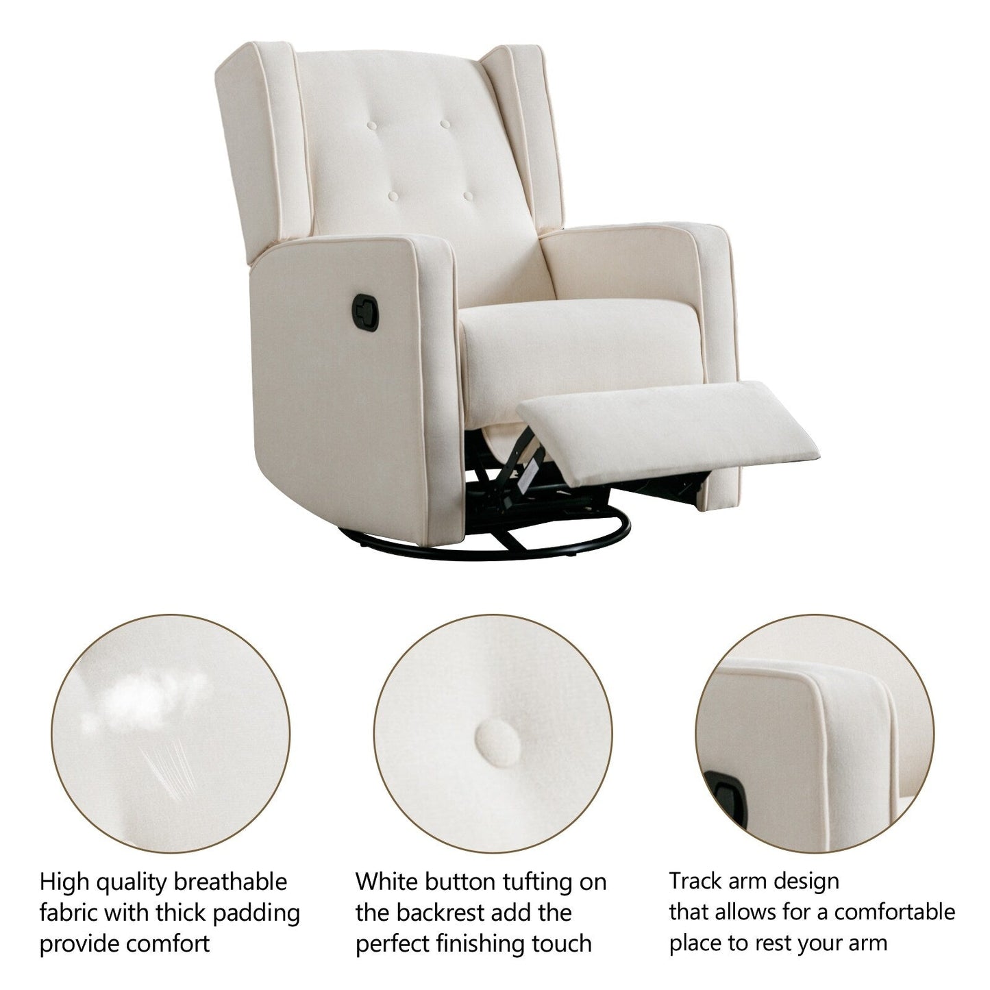 Fauteuil inclinable pivotant à bascule de course, siège simple, ensemble de deux