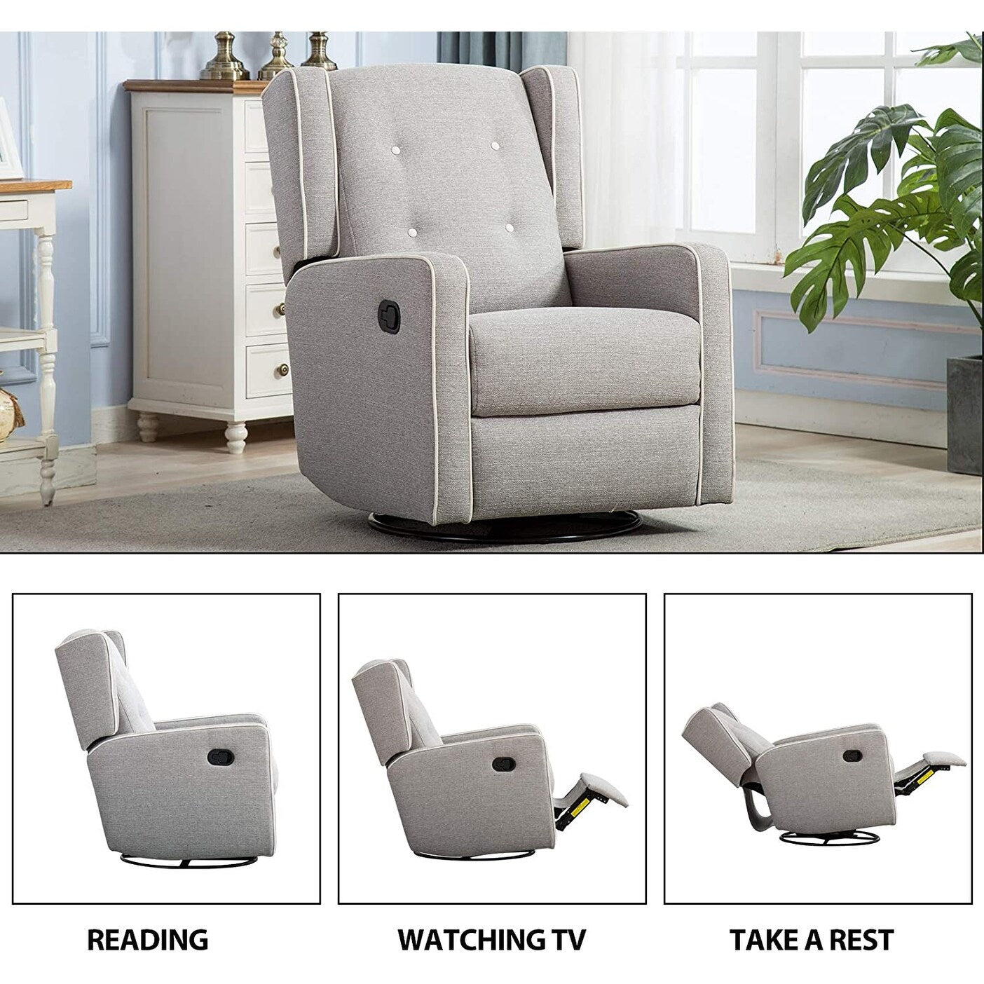 Fauteuil inclinable pivotant à bascule de course, siège simple, ensemble de deux