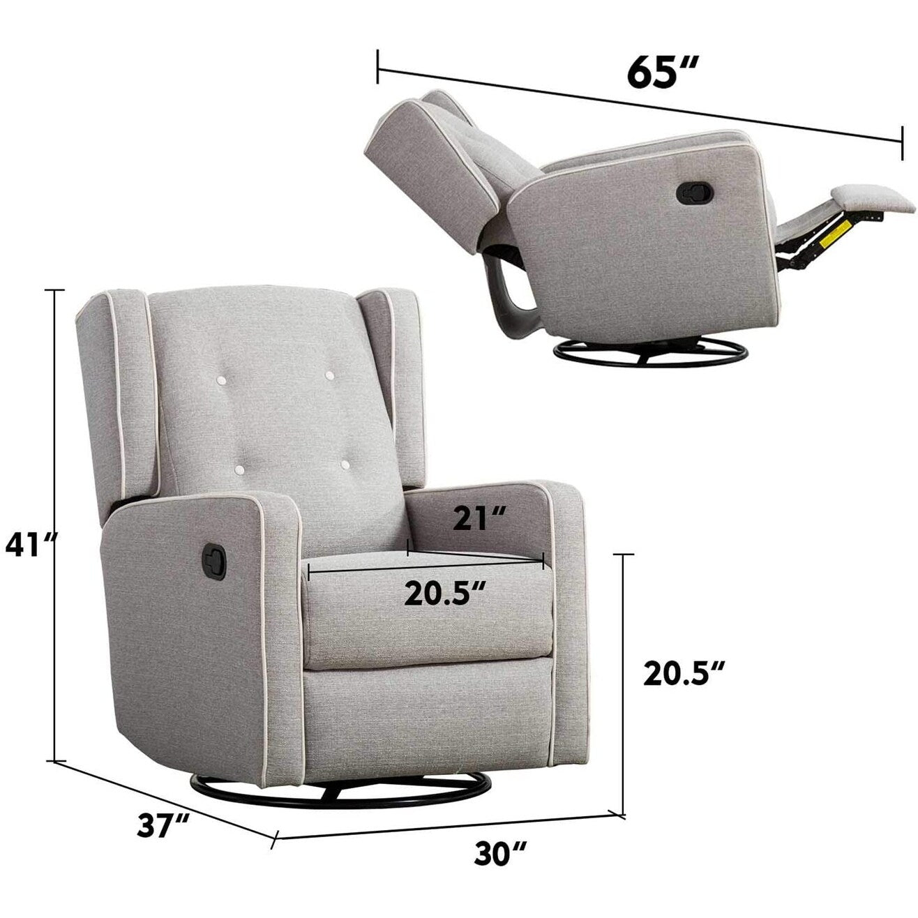 Fauteuil inclinable pivotant à bascule de course, siège simple, ensemble de deux