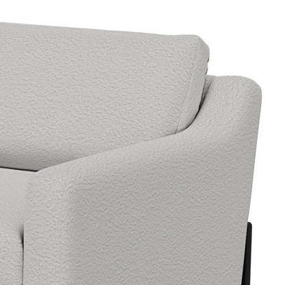 Canapé Raed, 2 coussins lombaires, 226 cm, bois massif, noir, polyester ivoire