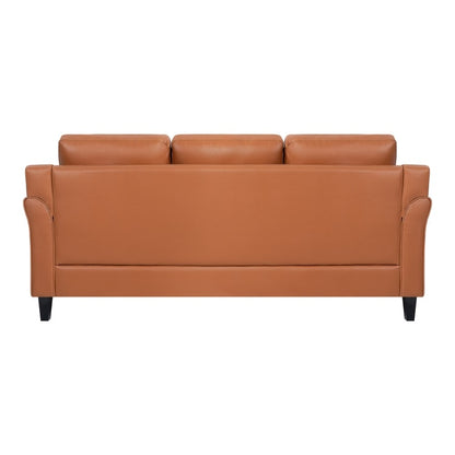 Canapé élégant combiné : canapé Chesterfield avec accoudoirs roulés et accoudoirs évasés capitonnés à boutons, canapé en microfibre pour petits espaces