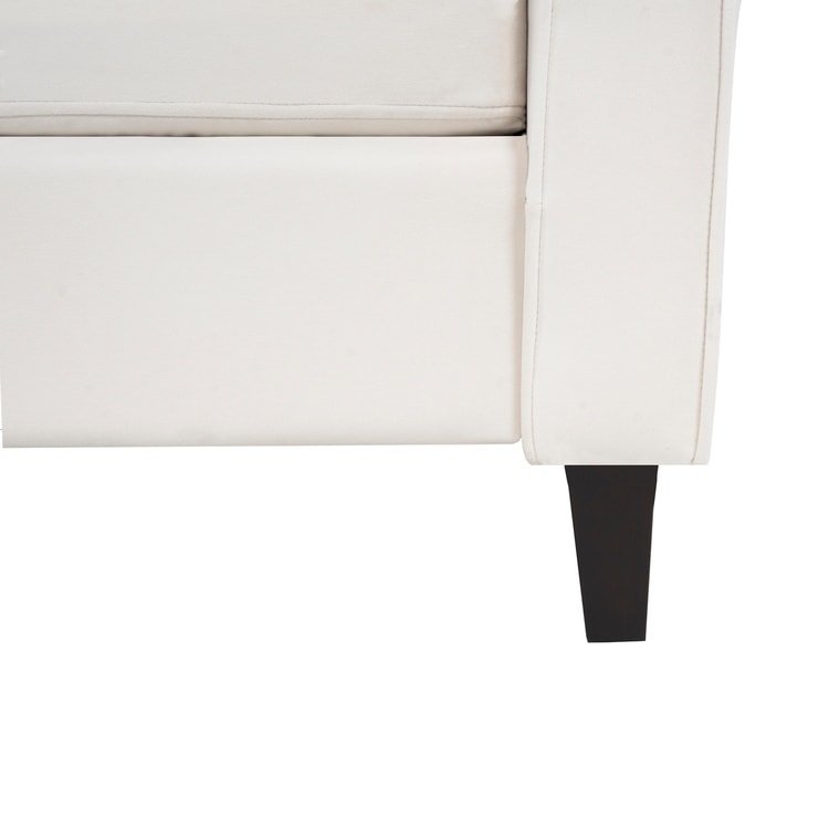 Canapé élégant combiné : canapé Chesterfield avec accoudoirs roulés et accoudoirs évasés capitonnés à boutons, canapé en microfibre pour petits espaces